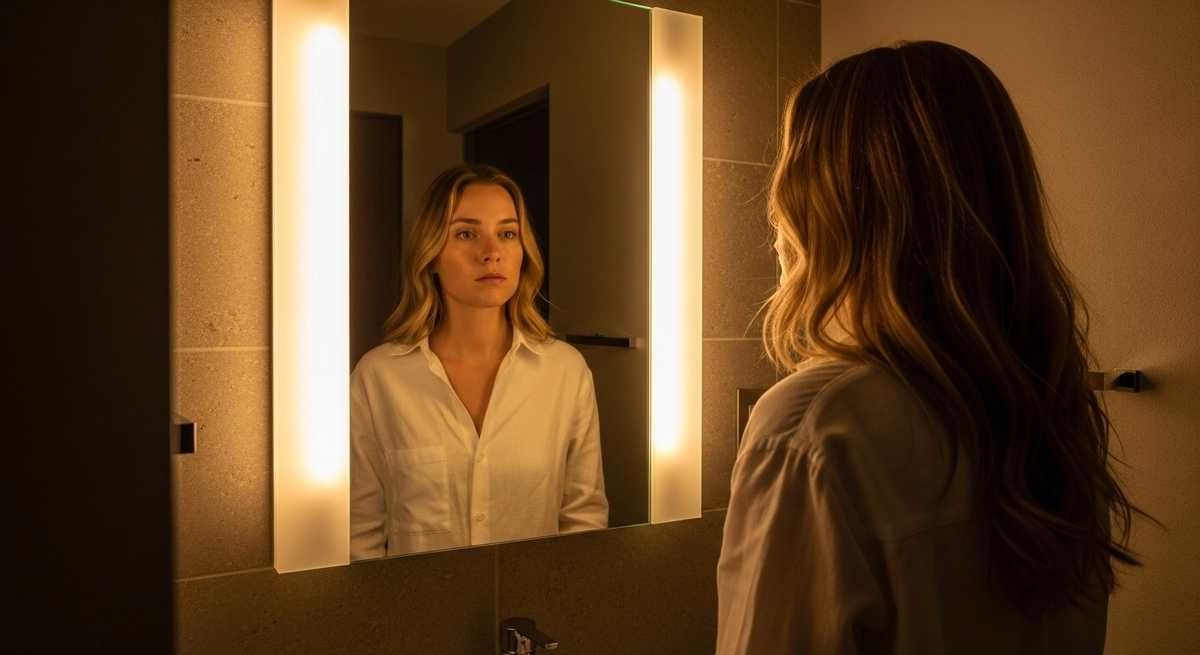 洗面所の照明は顔まわりの見え方から逆算する